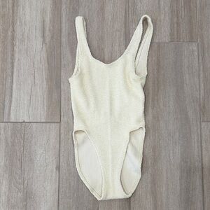 Elegant Cream Women's Swim Bodysuit